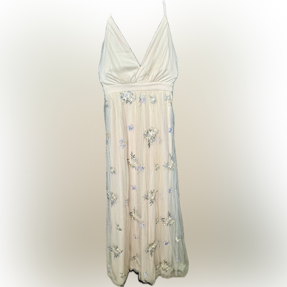 Lulus Floral Tulle Maxi Dress